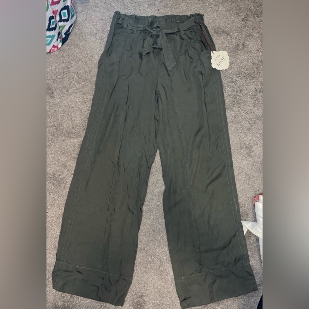 Army Green Straight Leg Pants
